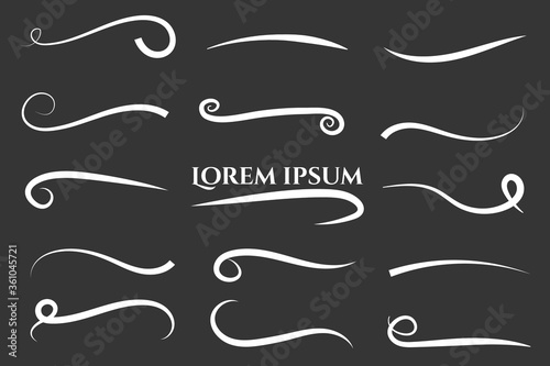 Texting tails. Typography tails shape