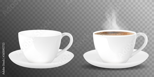 White realistic coffee cup