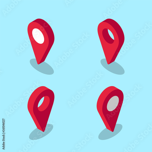 Set of isometric vector location icons