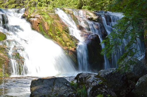 Beautiful waterfalls in Krkonose national park in Czech republic