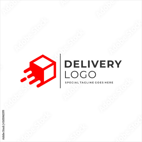 box delivery logo concept, package, courier, logistic design template