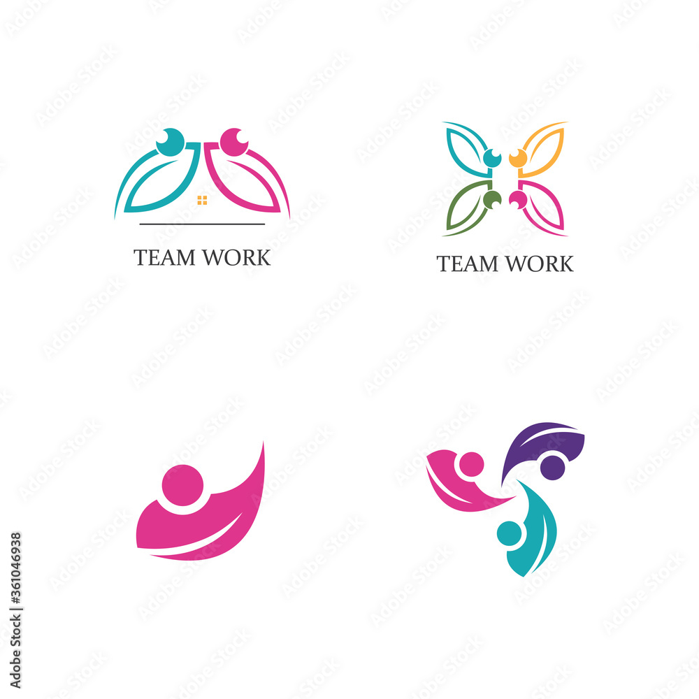 Fototapeta premium Adoption and community care Logo template