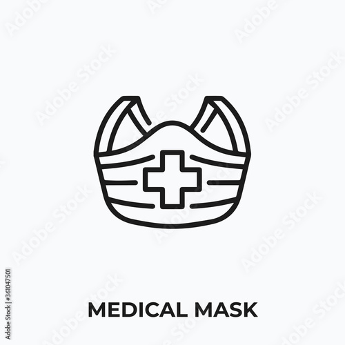 medical mask icon vector. medical mask sign symbol for your design