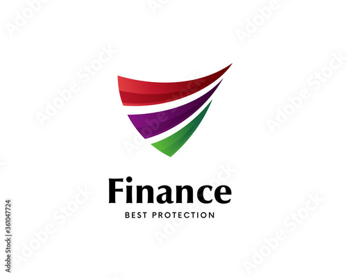 Abstract arrow up increase protection secure finance logo symbol design illustration
