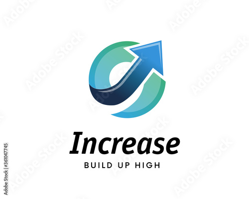 Free Download abstract Circle world arrow up increase high logo symbol design illustration - GFXLoad