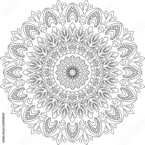 Figure mandala for coloring doodles sketch