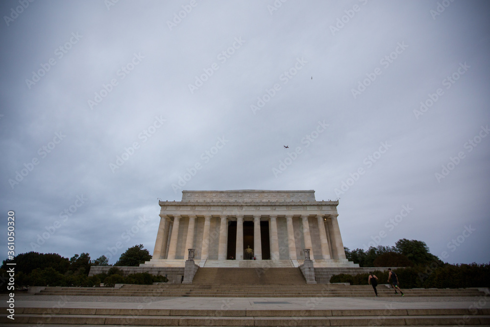 Washington DC, USA - Lincoln Memorial in Washington. Lincoln Memorial in Cloudy Weather