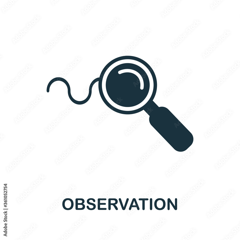 Observation icon. Creative simple design from artificial intelligence icons collection. Filled observation icon for infographics and banner Observation icon. Creative simple design from artificial intelligence icons collection. Filled observation icon for infographics and banner