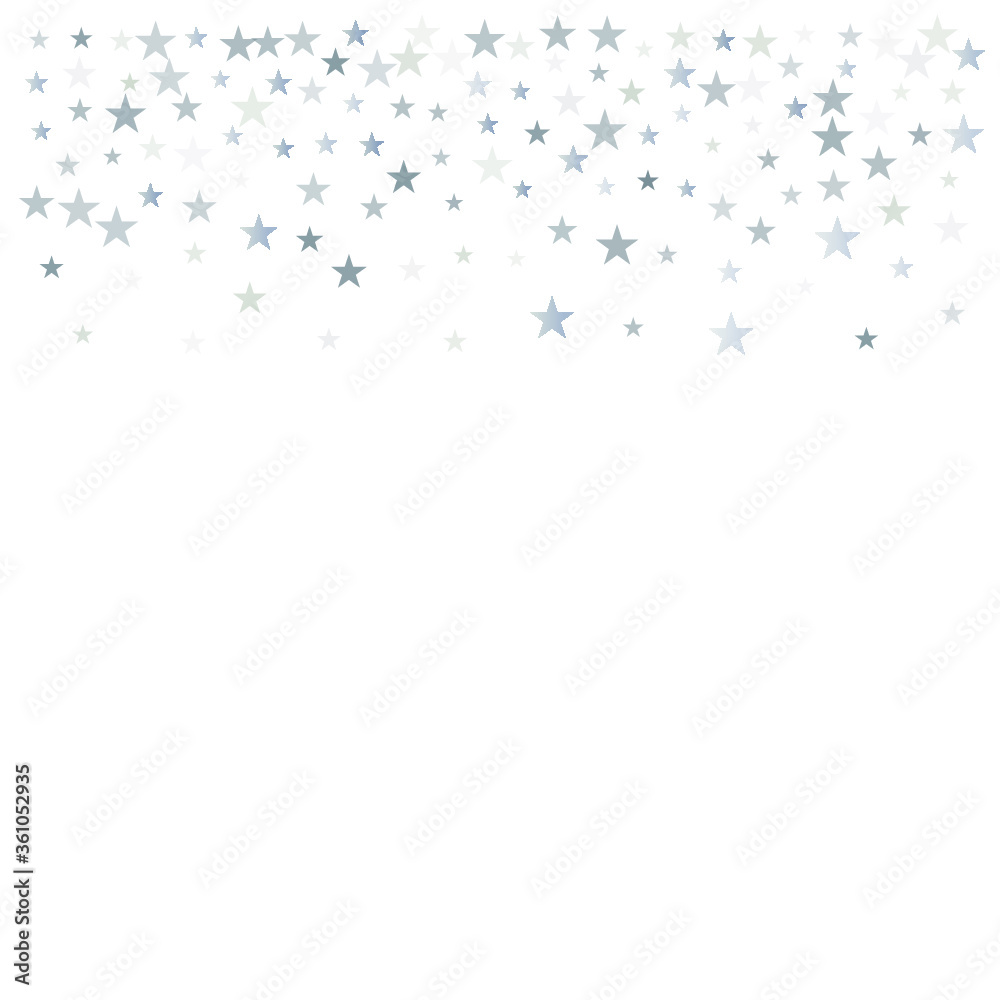 silver stars background, sparkling christmas lights confetti falling isolated on white. magic shining Flying stars glitter cosmic backdrop, sparkle vector border. silver stars background, sparkling christmas lights confetti falling isolated on white. magic shining Flying stars glitter cosmic backdrop, sparkle vector border.