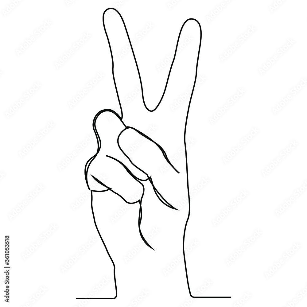 one line continuous drawing hand make a peace symbol one line continuous drawing hand make a peace symbol
