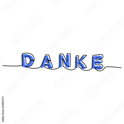 one line continuous drawing danke