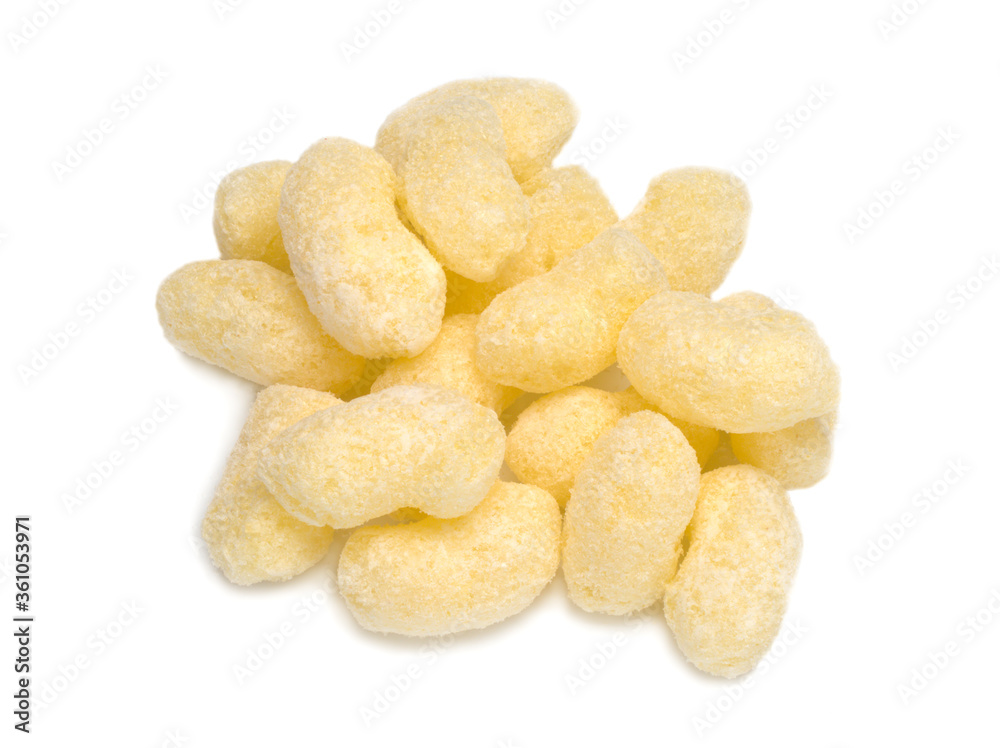 Unglazed sweet corn sticks on white background Unglazed sweet corn sticks on white background