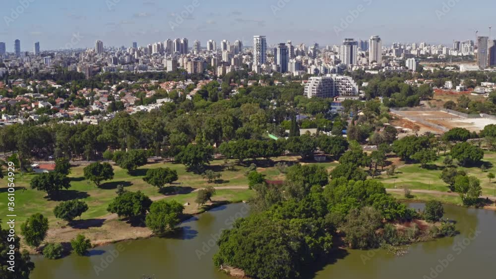 Flying above park Flying above park