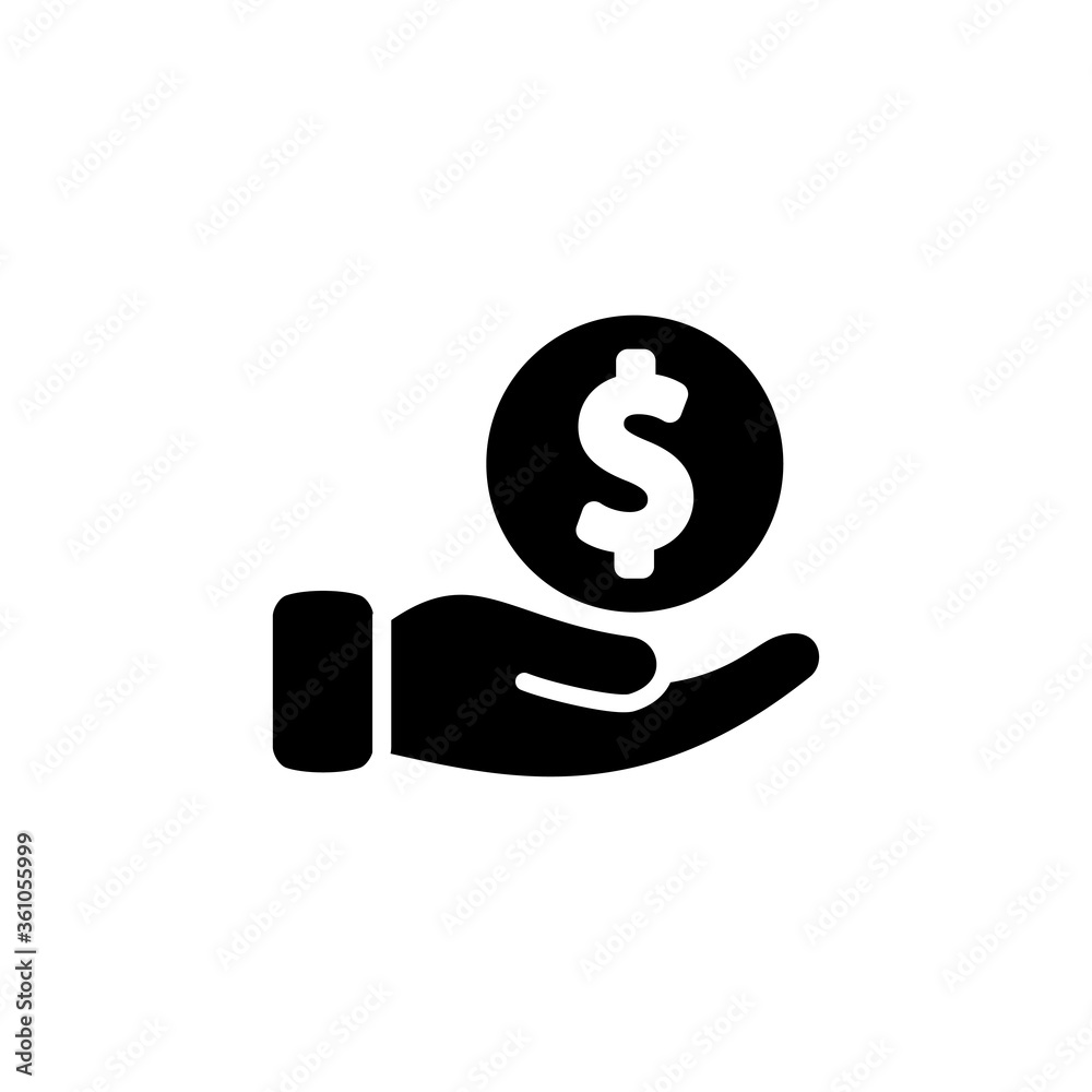 money and hand icon logo illustration design money and hand icon logo illustration design