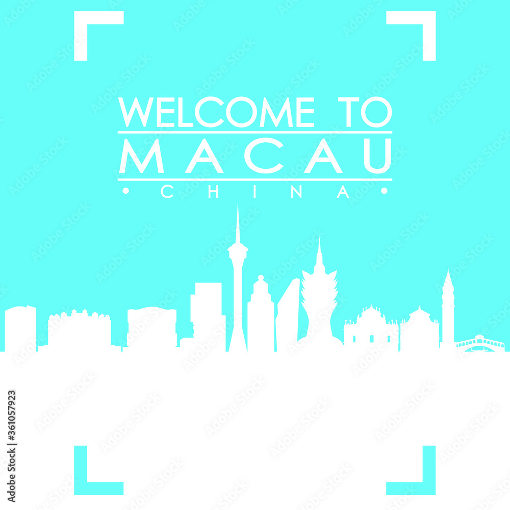 Welcome to Macau Skyline City Flyer Design Vector art.