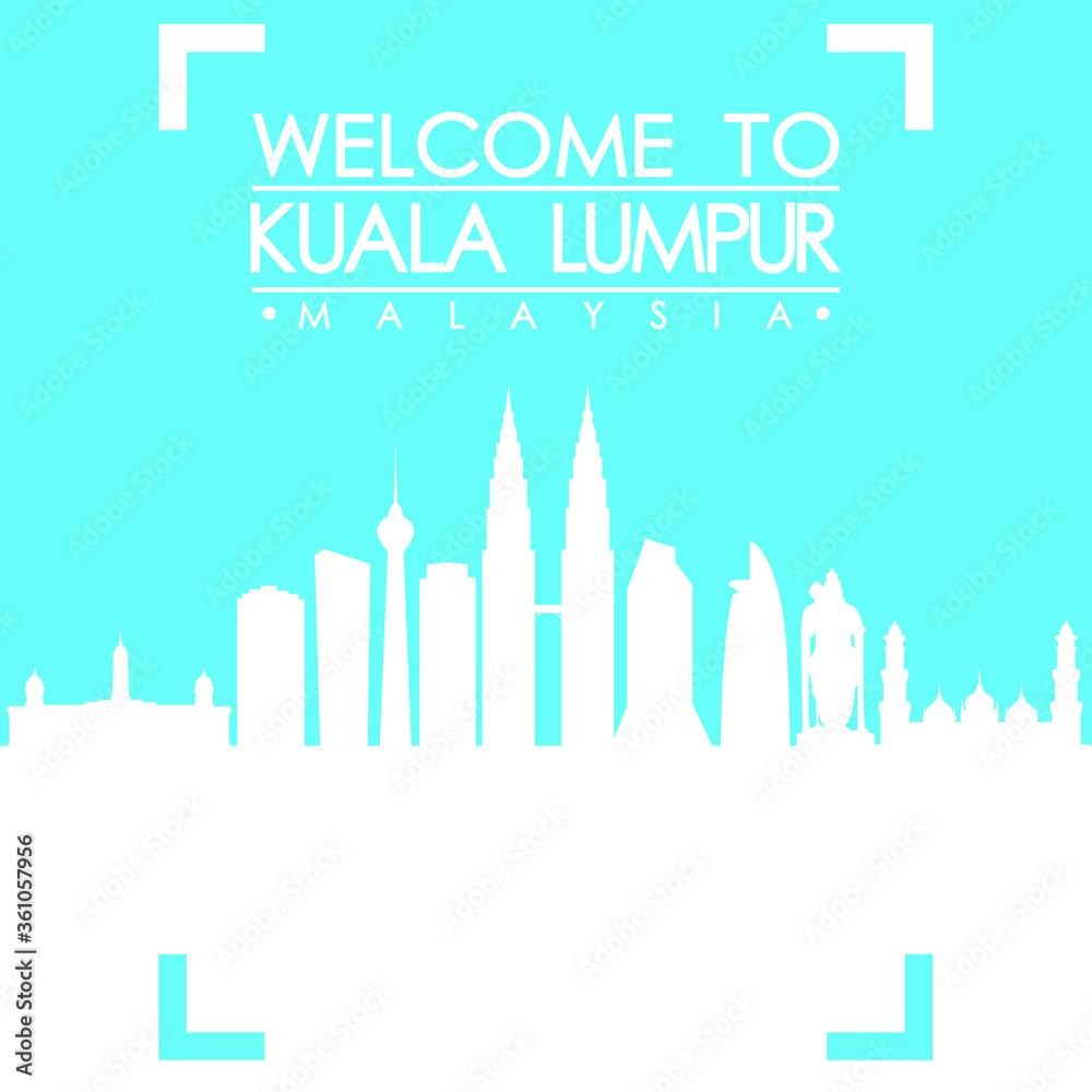 Welcome to Kuala Lumpur Skyline City Flyer Design Vector art
