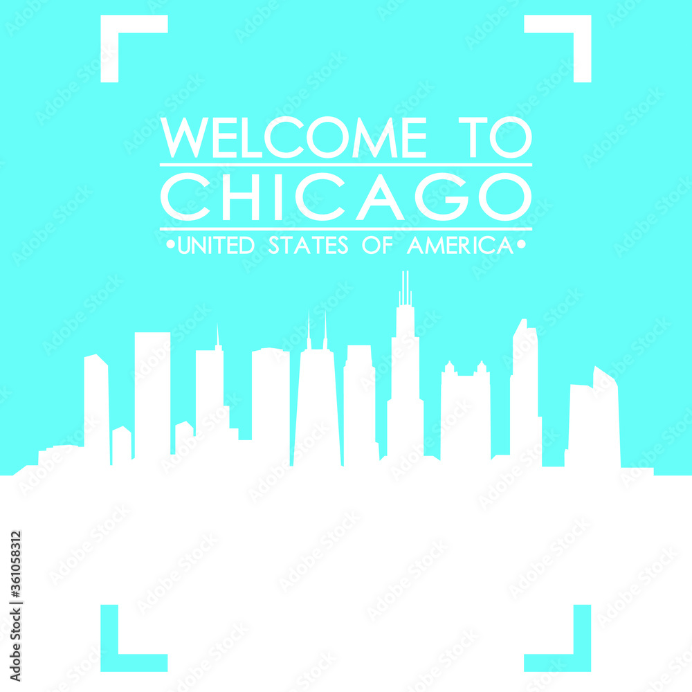 Welcome to Chicago Skyline City Flyer Design Vector art.