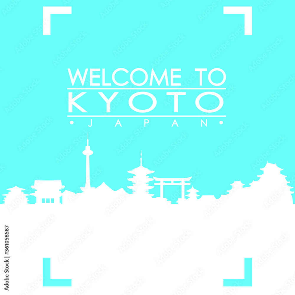 Welcome to Kyoto Skyline City Flyer Design Vector art.