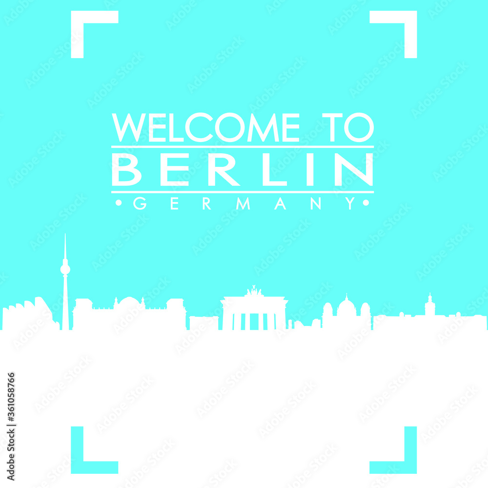 Welcome to Berlin Skyline City Flyer Design Vector art.