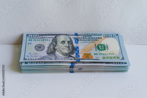 Background with money american hundred dollar bills