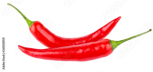 Red chilli isolated on a white background