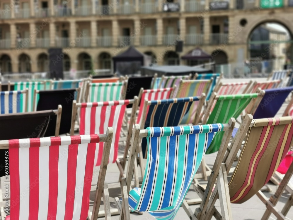 deck chairs in the summer