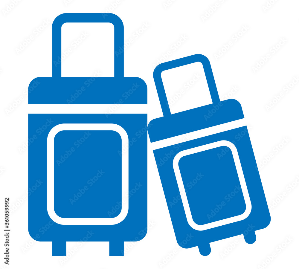 Traveller Bag Icon in Flat & Glyph Style. One of Holiday Equipment Sign and Symbol on White Isolated Background. Traveller Bag Icon in Flat & Glyph Style. One of Holiday Equipment Sign and Symbol on White Isolated Background.