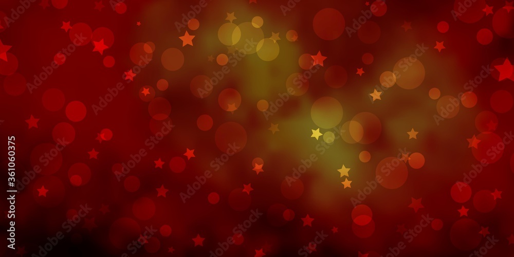 Dark Orange vector pattern with circles, stars. Abstract illustration with colorful spots, stars. Template for business cards, websites. Dark Orange vector pattern with circles, stars. Abstract illustration with colorful spots, stars. Template for business cards, websites.