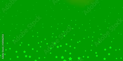 Dark Green vector background with small and big stars. Colorful illustration with abstract gradient stars. Pattern for websites, landing pages.