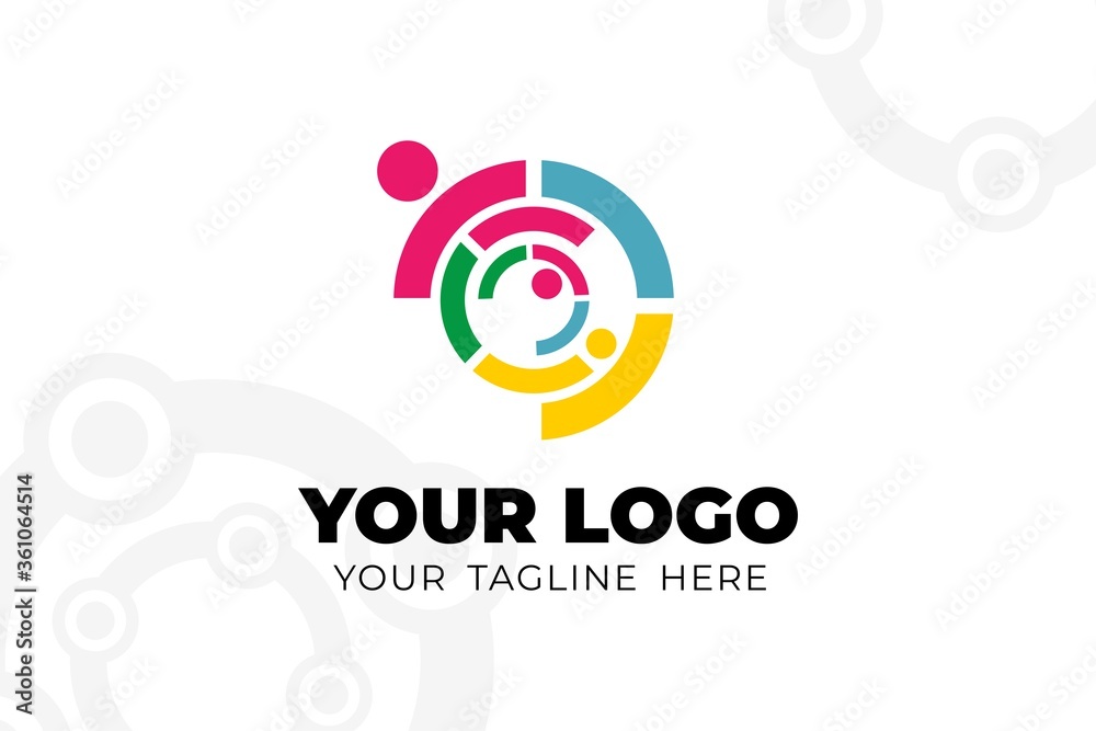 Colorful Isolated people Logo Template