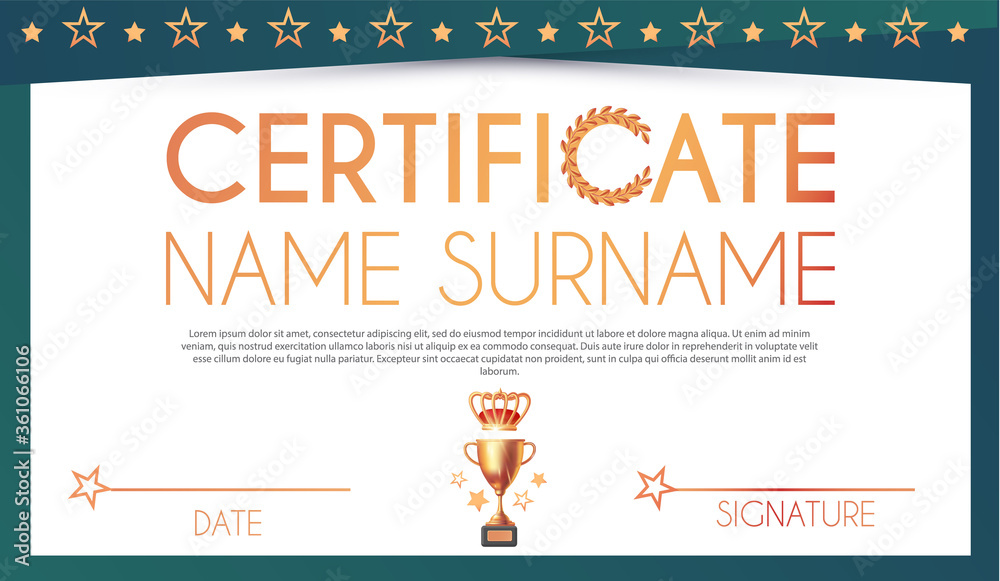 custom made wallpaper toronto digitalWin certificate design template. Diploma design with champion cup and crown. Award, competition and win design.