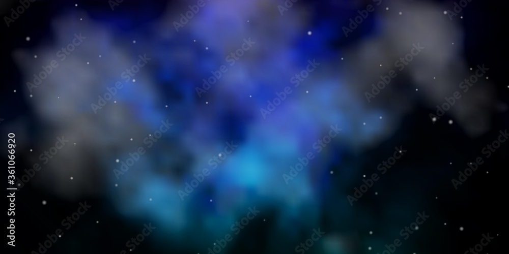 Dark Multicolor vector background with small and big stars. Shining colorful illustration with small and big stars. Pattern for wrapping gifts.