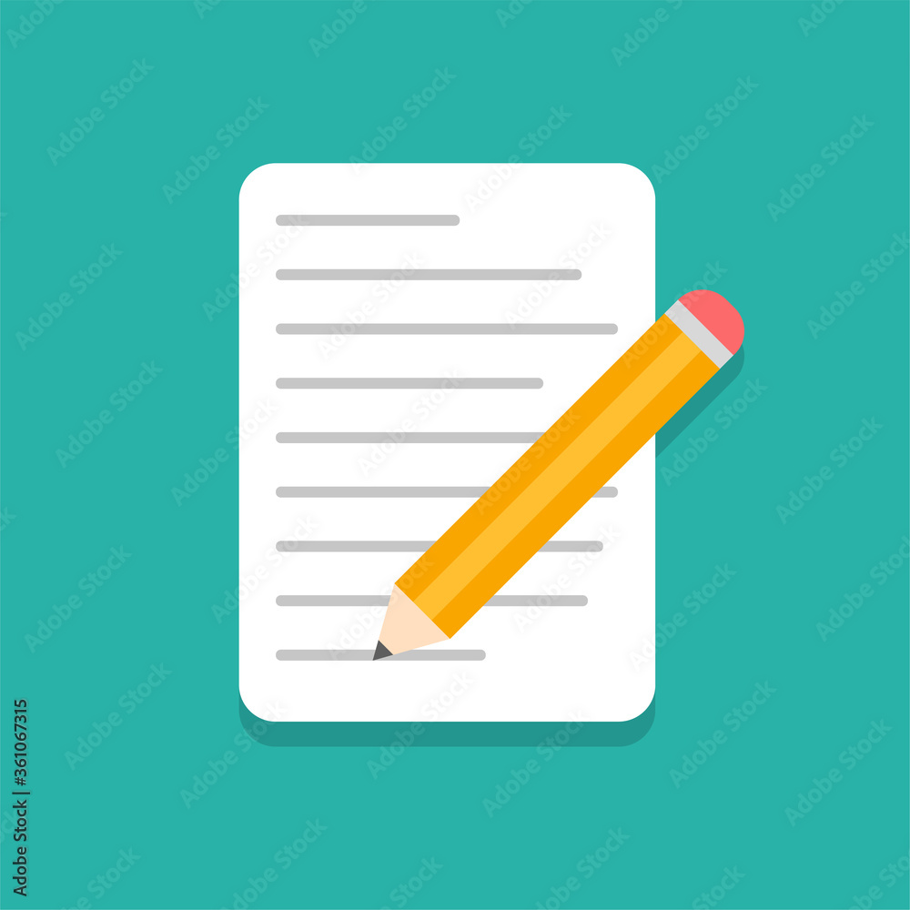 Note vector flat design with shadow Note vector flat design with shadow