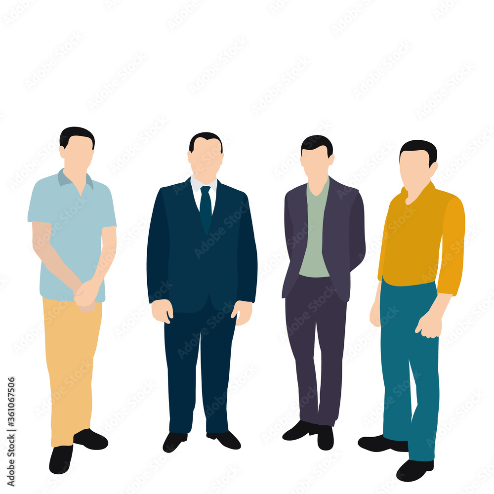 isolated, in a flat style people are standing isolated, in a flat style people are standing