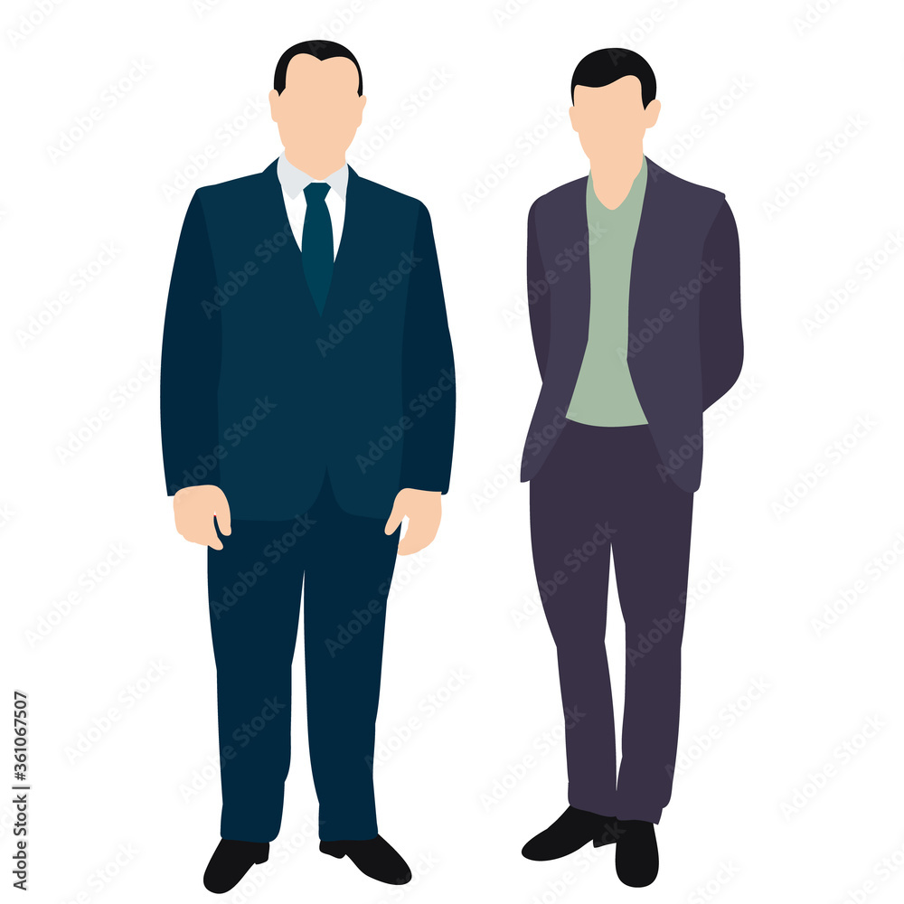 isolated, in a flat style people are standing isolated, in a flat style people are standing