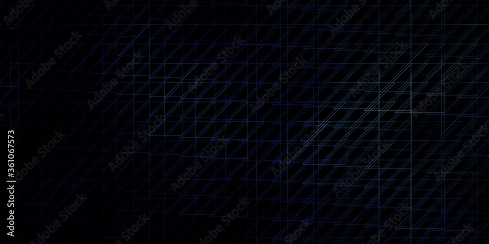 Dark BLUE vector backdrop with lines. Gradient illustration with straight lines in abstract style. Best design for your posters, banners.