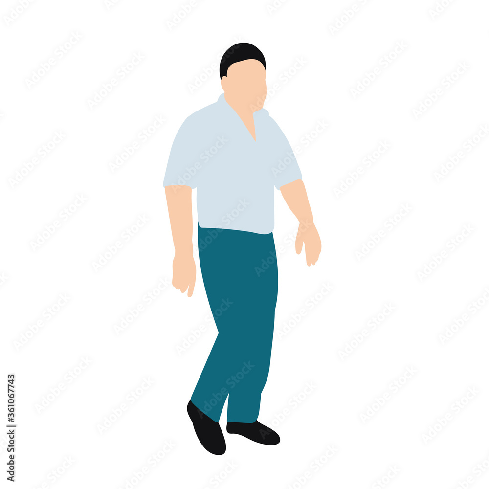 Fototapeta premium isolated, in a flat style man, guy is walking