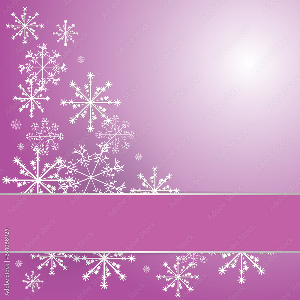 Winter background design of white snowflake with copy space. Snowfall frozen poster. Color jpeg illustration Winter background design of white snowflake with copy space. Snowfall frozen poster. Color jpeg illustration