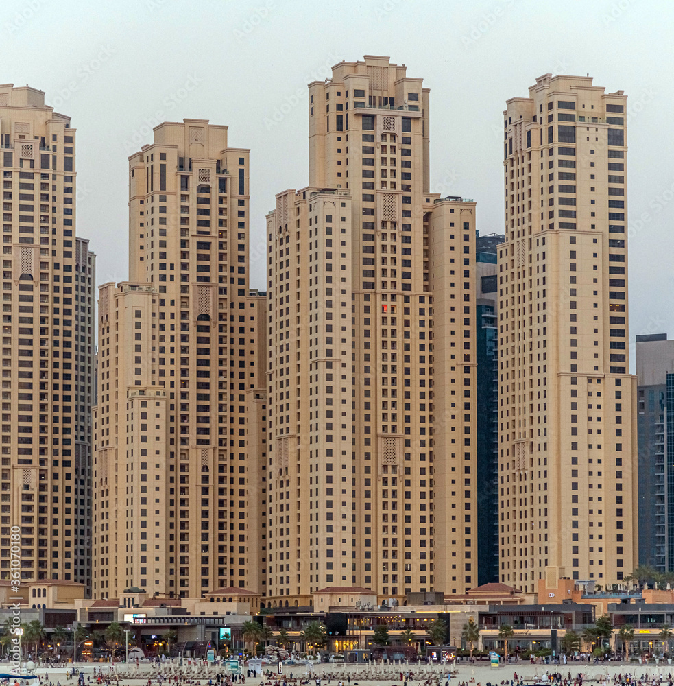 Waterfront view of Dubai Skyscrapers Waterfront view of Dubai Skyscrapers