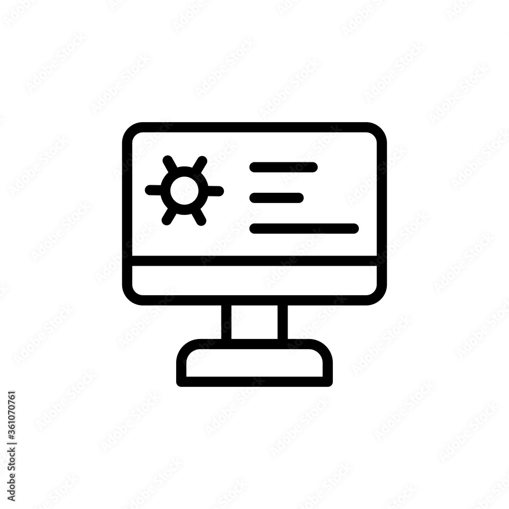 Desktop, news, coronavirus icon. Simple line, outline vector elements of viral pandemic icons for ui and ux, website or mobile application Desktop, news, coronavirus icon. Simple line, outline vector elements of viral pandemic icons for ui and ux, website or mobile application