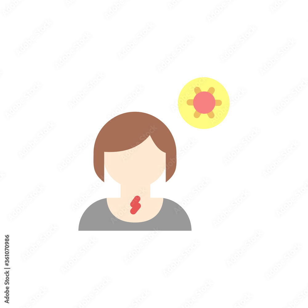Cough, girl, coronavirus icon. Simple color vector elements of viral pandemic icons for ui and ux, website or mobile application