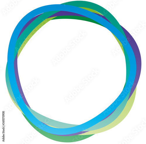 Logo aus fünf Ringen in natürlichen Farben - Natur, Klima, Umwelt. Klimabewusst leben und handeln, ökologisches denken, nachhaltige Produkte erschaffen. Vektor, isoliert