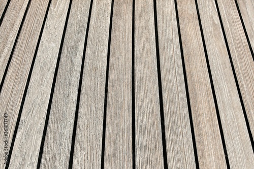 Teak deck Board wood texture. Wood pattern. Сlose up Background. Larch - natural material. Timber pattern. Deck board design. Yacht deck design. Nautical vessel deck texture. Abstract background.