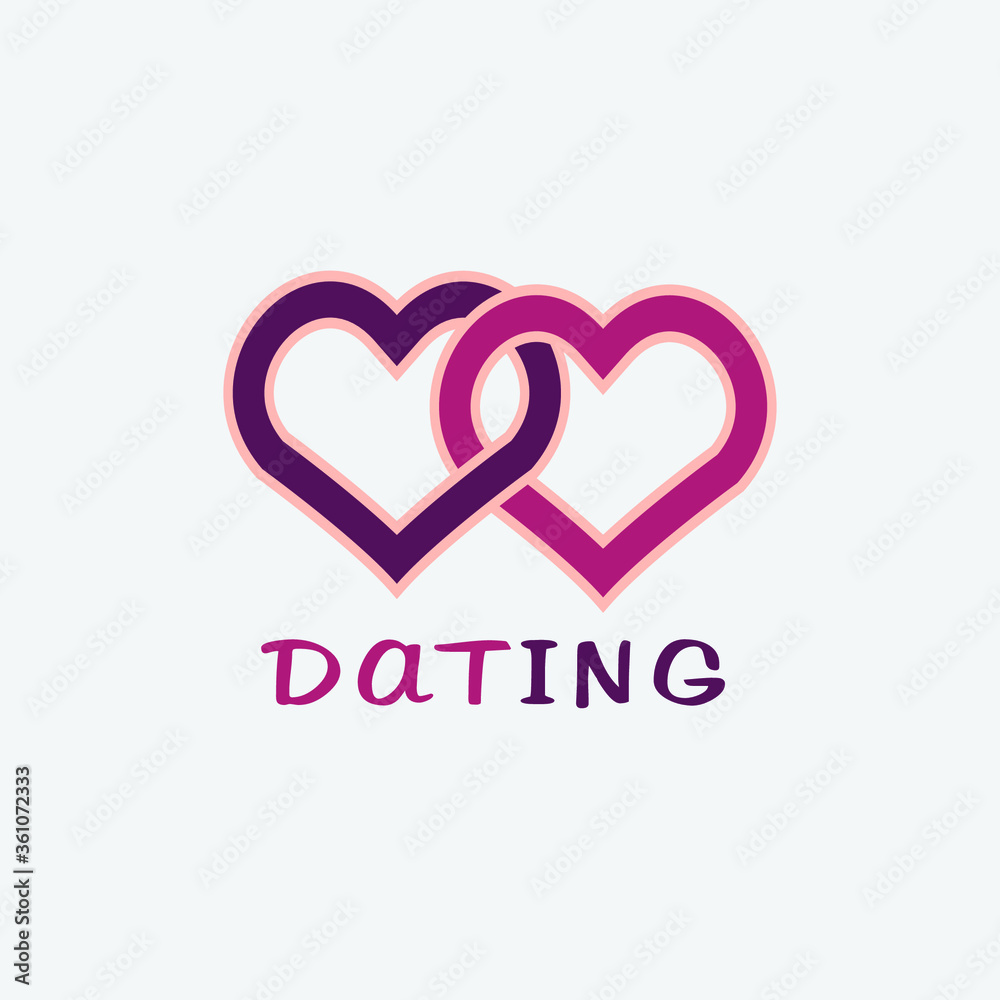 pink heart logo, dating logo