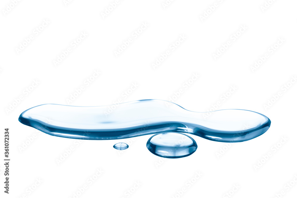 real image,spilled water drop on the floor isolated on white background. - obrazy, fototapety, plakaty 