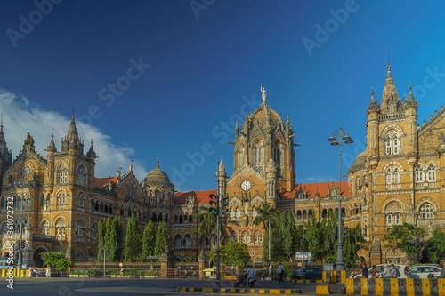 Chhatrapati Shivaji Terminus (CST) formerly Victoria Terminus, is a UNESCO World Heritage Site Mumbai, Maharashtra, India - 22 06 2020 