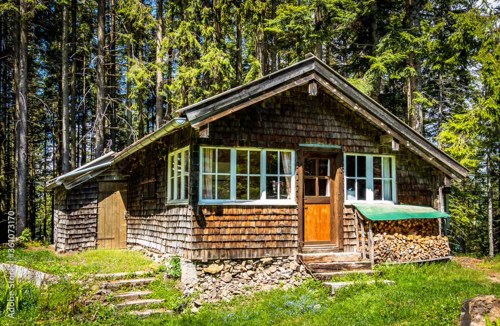 old wooden hut at the alps old wooden hut at the alps