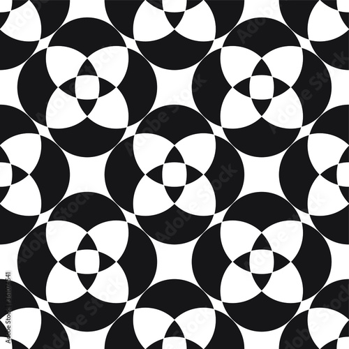  Vector seamless pattern. Trendy monochrome ellipse pattern. Geometric patterns of the ovals.