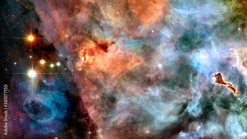 Fototapeta Naklejka Na Ścianę i Meble -  Space scene with stars and galaxies. Elements of this image furnished by NASA