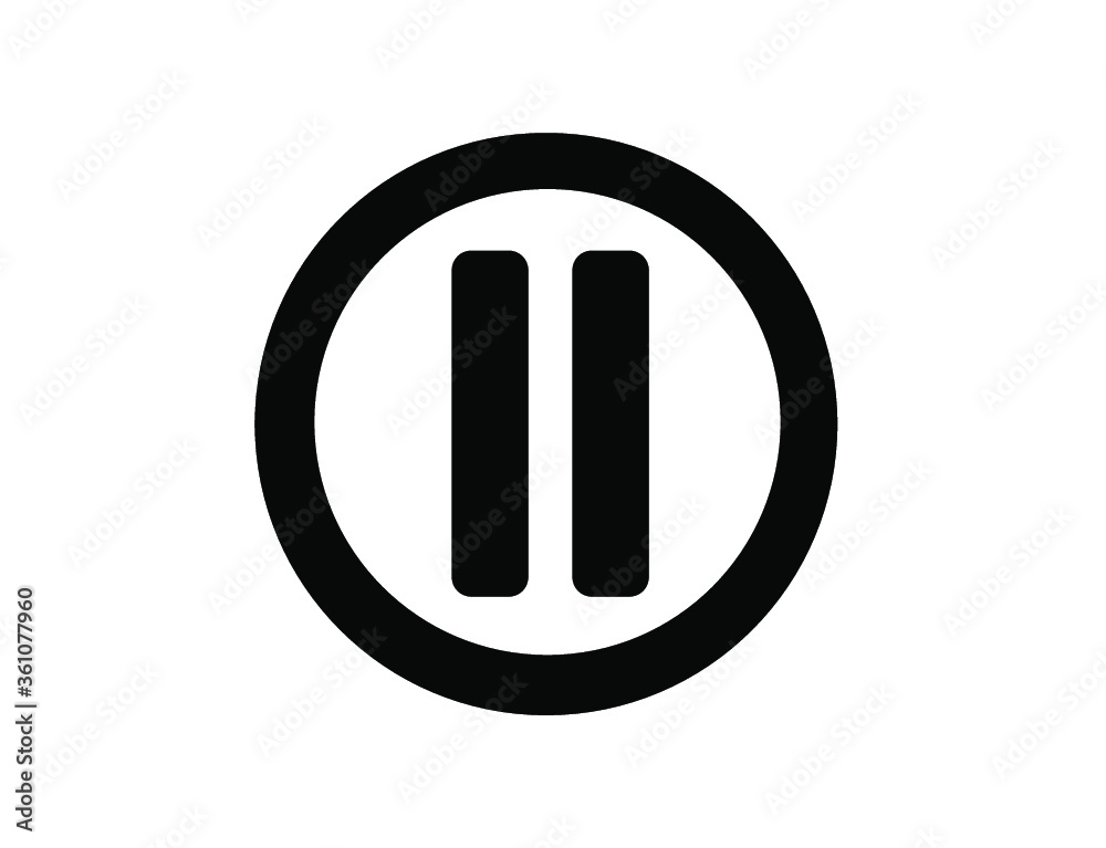 music pause logo isolated on white background music pause logo isolated on white background